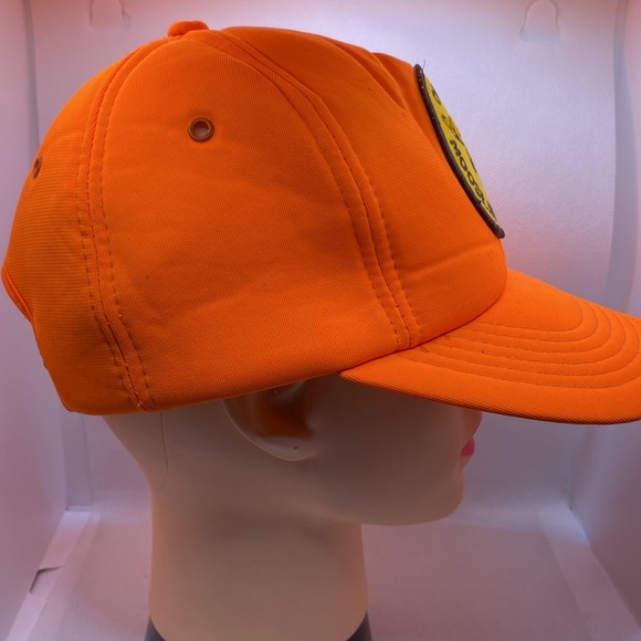 Vintage Ontario Moose and Deer Hunter Embroidered Patch Snapback Hat Orange - Picture 5 of 16